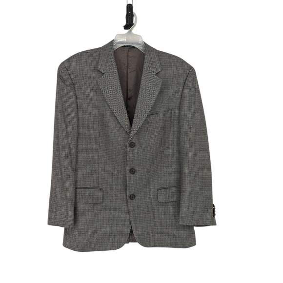 Men's Ralph Ralph Lauren Houndstooth Plaid Silk Wool Blazer 42R preppy Business - Picture 1 of 8